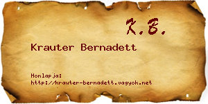 Krauter Bernadett névjegykártya