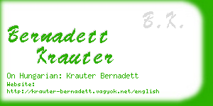 bernadett krauter business card